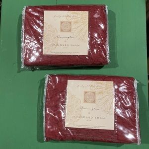 Carrington Pillow Shams, set of two, Red Quilted New in Package w/ tags 20"x26"